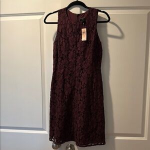 Elegant Burgundy Lace Dress